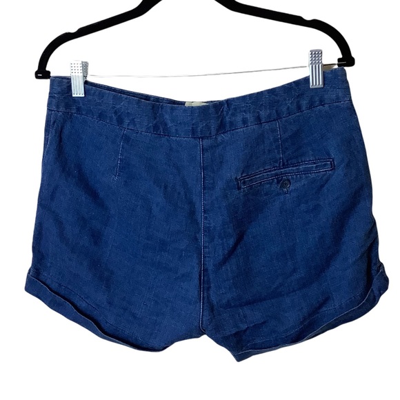 Wilfred Aritzia Allegra Shorts Tie Waist Chambray Linen Size 6 - Picture 3 of 10